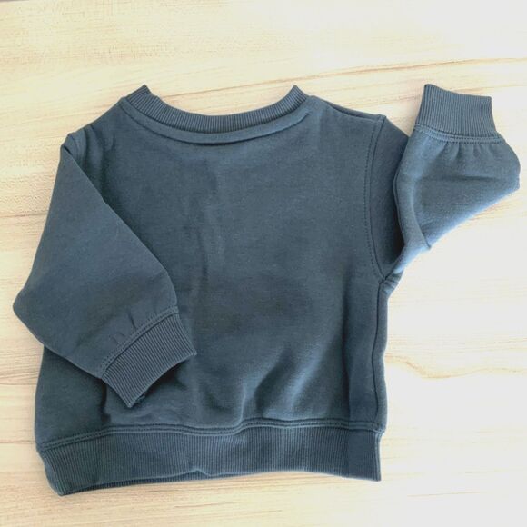 NWT!! Unisex Sz NB"Book Worm"Crewneck Sweatshirt (LW) Organic Cotton Green/Blue - Picture 6 of 7